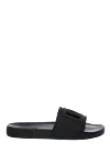 Dolce & Gabbana Black rubber slippers for men - logo. 100% rubber. Country of manufacture: Italy. Care: specialized cleaning - photo 1