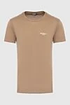 Balmain Beige cotton T-shirt for men - logo print. 100% cotton. Country of manufacture: Italy. Care: specialized cleaning - photo 1