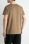 Beige cotton T-shirt for men Balmain - logo print. 100% cotton. Country of manufacture: Italy. Care: specialized cleaning - photo 4