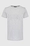 Balmain Gray cotton T-shirt for men - logo. 100% cotton. Country of manufacture: Italy. Care: specialized cleaning - photo 1