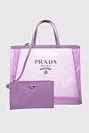 Purple polyamide bag for women Prada - logo print. polyamide. zipper. Country of manufacture: Italy. Care: specialized cleaning - photo 4