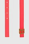 Balmain Red leather belt for women - logo. 100% genuine leather. Fastener: decorative buckle. Country of manufacture: Italy. Care: specialized cleaning - photo 3