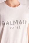 Balmain Women's Cotton White T-shirt with Logo - logo. 100% cotton. Country of manufacture: Italy. Care: specialized cleaning - photo 5