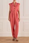 Pink wool jumpsuit for women Balmain - 100% wool. Closure: buttons. two chest pockets, two back pockets. Country of manufacture: Italy. Care: specialized cleaning - photo 2