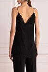 Women's black silk top Ermanno Scervino - lace inserts. 100% silk. Country of manufacture: Italy. Care: specialized cleaning - photo 4