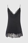 Women's black silk top Ermanno Scervino - lace inserts. 100% silk. Country of manufacture: Italy. Care: specialized cleaning - photo 6