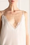 Ermanno Scervino White silk top for women - lace inserts. 100% silk. Country of manufacture: Italy. Care: specialized cleaning - photo 5