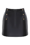 Ermanno Scervino Black leather skirt for women - metal details. 100% leather. zipper. Country of manufacture: Italy. Care: specialized cleaning - photo 1