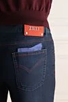 Zilli Blue cotton jeans for men - logo. 98% cotton, 2% polyamide. Closure: button, zipper. Three side pockets, two back pockets. Country of manufacture: Italy. Care: specialized cleaning - photo 5