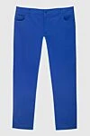 Zilli Blue cotton trousers for men - 98% cotton, 2% elastane. Closure: button, zipper. three side, two back pockets. Country of manufacture: Italy. Care: specialized cleaning - photo 1