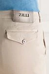 Zilli Men's beige cotton and cashmere trousers - 95% cotton, 3% cashmere, 2% elastane. Closure: button, zipper. three side, two back pockets. Country of manufacture: Italy. Care: specialized cleaning - photo 5