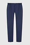 Zilli Men's blue fleece trousers - 100% fleece. Closure: button, zipper. three side, two back pockets. Country of manufacture: Italy. Care: specialized cleaning - photo 1