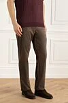 Zilli Cotton and polyester brown trousers for men - 67% cotton, 33% polyester. Closure: button, zipper. three side, two back pockets. Country of manufacture: Italy. Care: specialized cleaning - photo 3