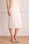 Tom Ford White viscose and linen skirt for women - 54% viscose, 46% linen. zipper. Country of manufacture: Italy. Care: specialized cleaning - photo 3