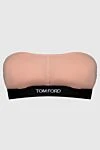 Tom Ford Women's bra top with a logo, pink - logo on a black elastic band. modal, elastane. Fastener: elastic band. strapless. Country of manufacture: Italy. Care: specialized cleaning - photo 1