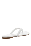 Women's leather flip-flops with weaving, white Gianvito Rossi - contrasting sole, woven straps. leather. Country of manufacture: Italy. Care: specialized cleaning - photo 4