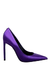 Tom Ford Women's bright purple high-heeled shoes - logo on the insole. satin, leather. Heel height: 11 centimeters. Country of manufacture: Italy. Care: specialized cleaning - photo 1