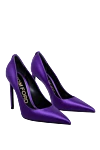 Tom Ford Women's bright purple high-heeled shoes - logo on the insole. satin, leather. Heel height: 11 centimeters. Country of manufacture: Italy. Care: specialized cleaning - photo 3