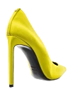 Women's bright yellow high-heeled shoes Tom Ford - logo on the insole. satin, leather. Heel height: 11 centimeters. Country of manufacture: Italy. Care: specialized cleaning - photo 4