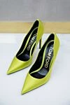 Women's bright yellow high-heeled shoes Tom Ford - logo on the insole. satin, leather. Heel height: 11 centimeters. Country of manufacture: Italy. Care: specialized cleaning - photo 6