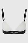 Tom Ford Women's bra with soft cups and a logo, white - logo on a black elastic band. modal, elastane. Fastener: elastic band. straps. Country of manufacture: Italy. Care: specialized cleaning - photo 1