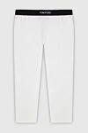 Tom Ford White leggings from modal for women - contrast belt with logo. 97% modal, 3% elastane. elastic belt. Country of manufacture: Italy. Care: specialized cleaning - photo 1