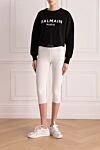 White leggings from modal for women Tom Ford - contrast belt with logo. 97% modal, 3% elastane. elastic belt. Country of manufacture: Italy. Care: specialized cleaning - photo 2