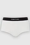 Tom Ford Сліпи з модалу та еластану білі жіночі - логотип на чорному еластичному поясі. модал, еластан. Країна виробник: Италия. Догляд: спеціалізоване чищення - фото 1