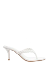 Gianvito Rossi Women's white leather sandals with braided straps - weaving. genuine leather. Country of manufacture: Italy. Care: specialized cleaning - photo 1