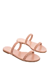 Gianvito Rossi Pink leather flip-flops for women - woven straps. leather. Country of manufacture: Italy. Care: specialized cleaning - photo 3