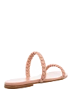 Pink leather flip-flops for women Gianvito Rossi - woven straps. leather. Country of manufacture: Italy. Care: specialized cleaning - photo 4