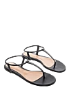 Gianvito Rossi Women's leather flip-flops, black - thin straps. leather. Country of manufacture: Italy. Care: specialized cleaning - photo 3