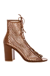 Gianvito Rossi Sandals for women brown with a wicker upper - weaving. genuine leather, textile. Country of manufacture: Italy. Care: specialized cleaning - photo 1