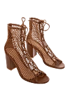 Gianvito Rossi Sandals for women brown with a wicker upper - weaving. genuine leather, textile. Country of manufacture: Italy. Care: specialized cleaning - photo 3