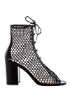 Gianvito Rossi Sandals for women black with wicker upper - weaving. genuine leather, textile. Country of manufacture: Italy. Care: specialized cleaning - photo 1