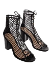 Gianvito Rossi Sandals for women black with wicker upper - weaving. genuine leather, textile. Country of manufacture: Italy. Care: specialized cleaning - photo 3