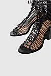 Gianvito Rossi Sandals for women black with wicker upper - weaving. genuine leather, textile. Country of manufacture: Italy. Care: specialized cleaning - photo 5