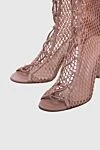 Gianvito Rossi Women's beige sandals with woven upper - weaving. genuine leather, textile. Country of manufacture: Italy. Care: specialized cleaning - photo 5