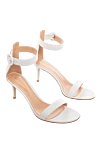 Gianvito Rossi Women's white leather sandals with a strap around the ankle - thin straps. genuine leather. buckle. Country of manufacture: Italy. Care: specialized cleaning - photo 3