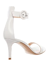 Women's white leather sandals with a strap around the ankle Gianvito Rossi - thin straps. genuine leather. buckle. Country of manufacture: Italy. Care: specialized cleaning - photo 4