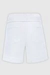 Women's white shorts with belt P.A.R.O.S.H. - Decoration: tie. two pockets. 98% cotton, 2% elastane. zipper, button, belt. Country of manufacture: Italy. Care: specialized cleaning - photo 6