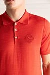 Zilli Cashmere, silk and cotton polo red for men - Diamond pattern. 60% cashmere, 25% silk, 15% cotton. Buttons. Country of manufacture: Italy. Care: specialized cleaning - photo 5