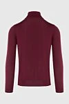 Men's cashmere and silk burgundy golf shirt. Zilli - High neck. 70% cashmere, 30% silk. Country of manufacture: Italy. Care: specialized cleaning - photo 6