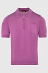 Zilli Cotton and silk polo shirt purple for men - Chest pocket. 60% silk, 40% cotton. Closure: Zipper. Country of manufacture: Italy. Care: specialized cleaning - photo 1