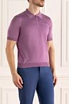 Zilli Cotton and silk polo shirt purple for men - Chest pocket. 60% silk, 40% cotton. Closure: Zipper. Country of manufacture: Italy. Care: specialized cleaning - photo 3