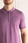 Zilli Cotton and silk polo shirt purple for men - Chest pocket. 60% silk, 40% cotton. Closure: Zipper. Country of manufacture: Italy. Care: specialized cleaning - photo 5