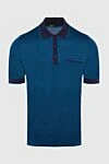 Zilli Polo from cotton blue for men - Contrast collar and cuffs. Contrast chest pocket. 100% cotton. Buttons. Country of manufacture: Italy. Care: specialized cleaning - photo 1