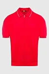 Zilli Red cotton and silk polo for men - Contrasting lines on the collar. 50% cotton, 50% silk. Closure: Zipper. Country of manufacture: Italy. Care: specialized cleaning - photo 1