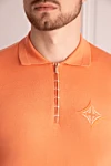 Zilli Cotton, silk and crocodile leather polo orange for men - Brand logo, crocodile leather inserts. 50% cotton, 50% silk, crocodile skin. Closure: Zipper. Country of manufacture: Italy. Care: specialized cleaning - photo 5