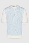 Zilli Short sleeve jumper in silk and cotton white for men - Contrasting pattern. Short sleeve. 60% silk, 40% cotton. Country of manufacture: Italy. Care: specialized cleaning - photo 1